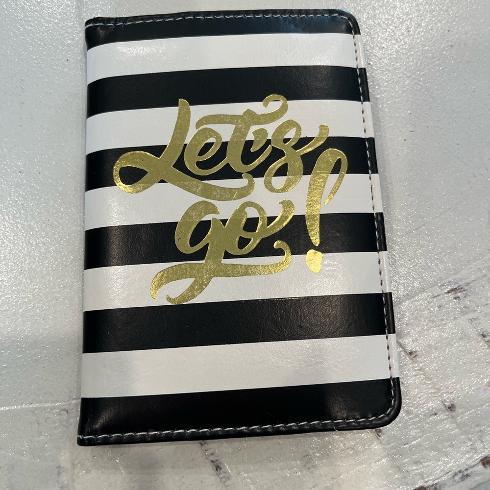 Black and White Striped Passport Holder